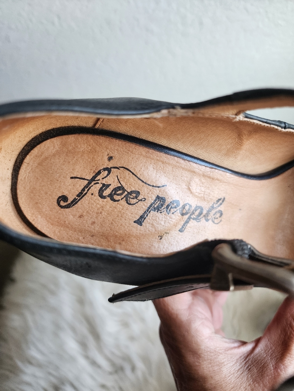 FREE PEOPLE MARY JANE PLATFORM WOMENS HEELS LEATHER MADE IN SPAIN SIZE 37 - Picture 7 of 15